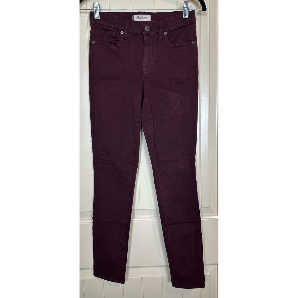 Madewell 9" High Riser Skinny Skinny‎ Crop Jeans Womens Size 25 red Denim Pants